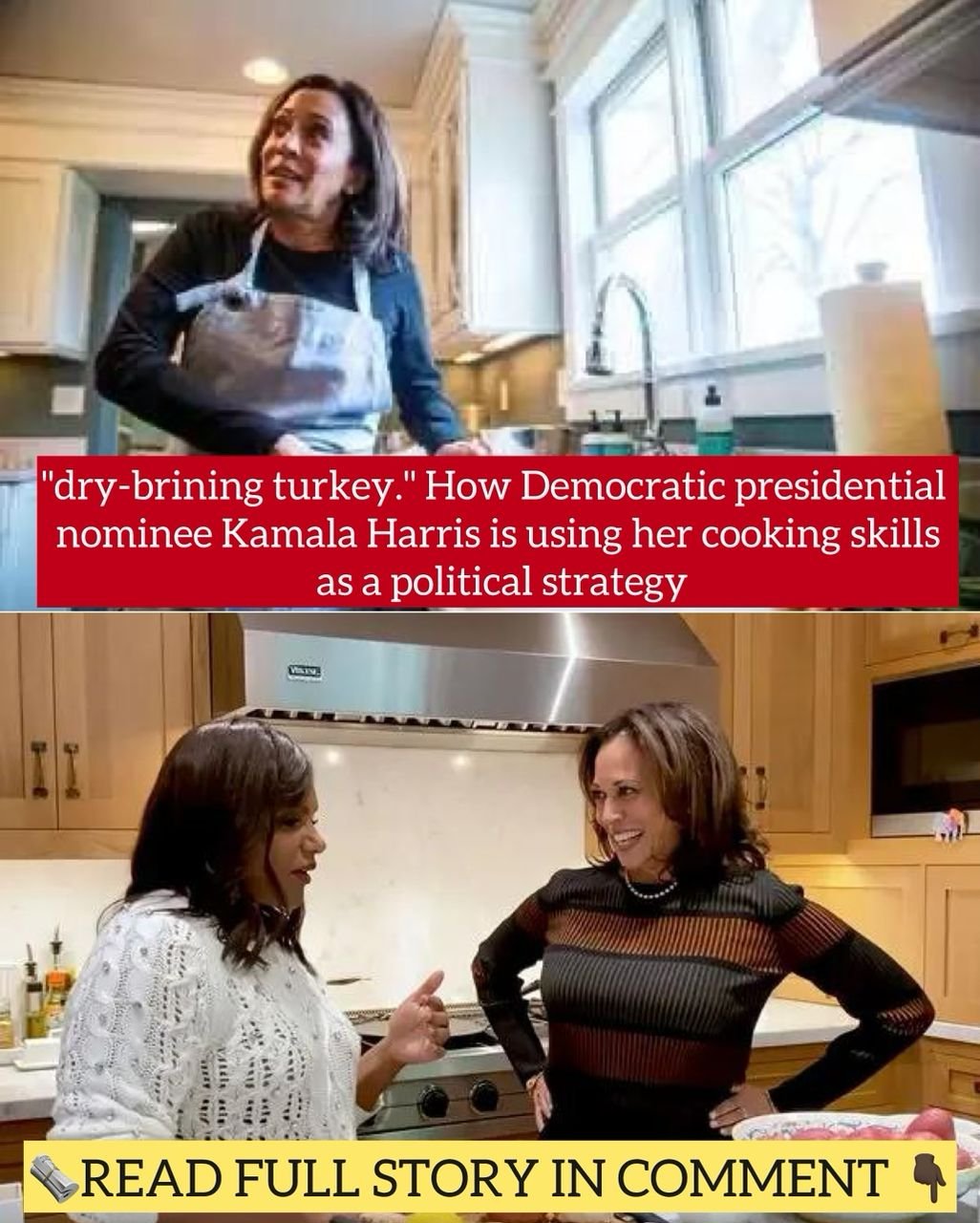 "dry-brining turkey." How Democratic presidential nominee Kamala Harris is using her cooking skills as a political strategy