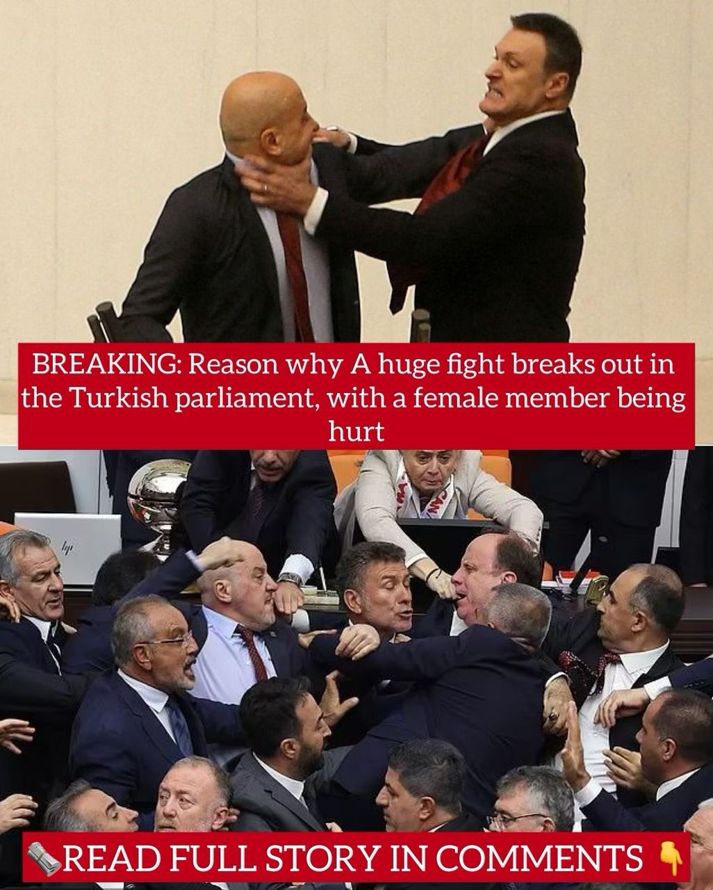 BREAKING: Reason why A huge fight breaks out in the Turkish parliament, with a female member being hurt